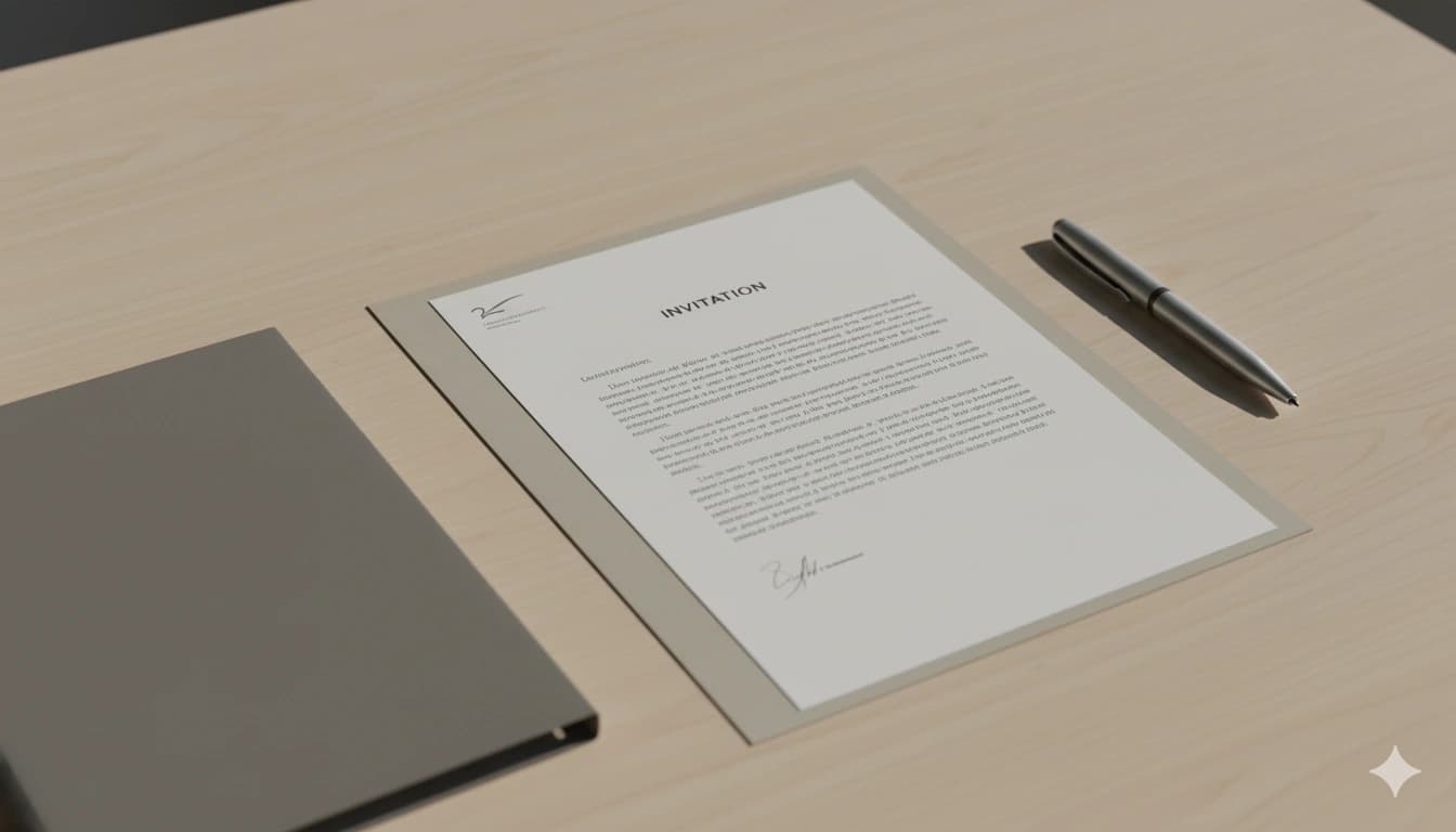 Business invitation letter on company letterheadBusiness Invitation