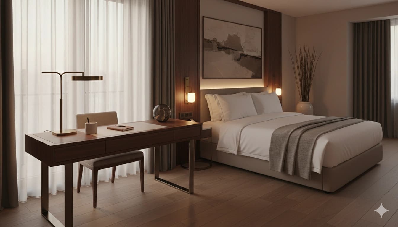 Hotel room with business travel amenities includedHotel Rates