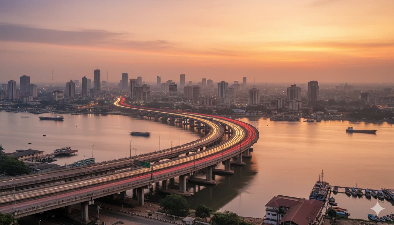 Early-morning Lagos traffic on Third Mainland BridgeLagos Traffic